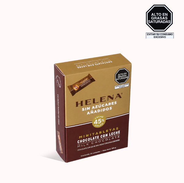 Caja Minitabletas Chocolate con Leche Sin Azúcar 20 unds