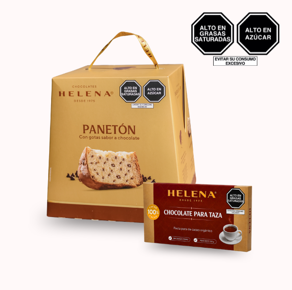 Panetón 900 gr. con Gotas de Chocolate + Chocolate de Taza 100 g