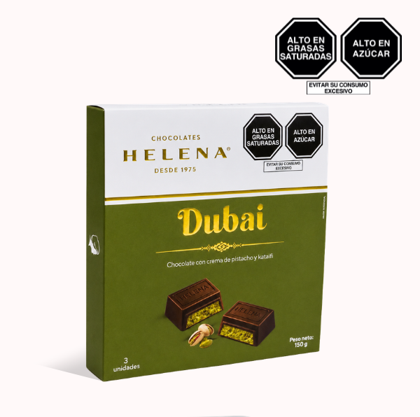 Caja Barra de Chocolate Dubai 150gr